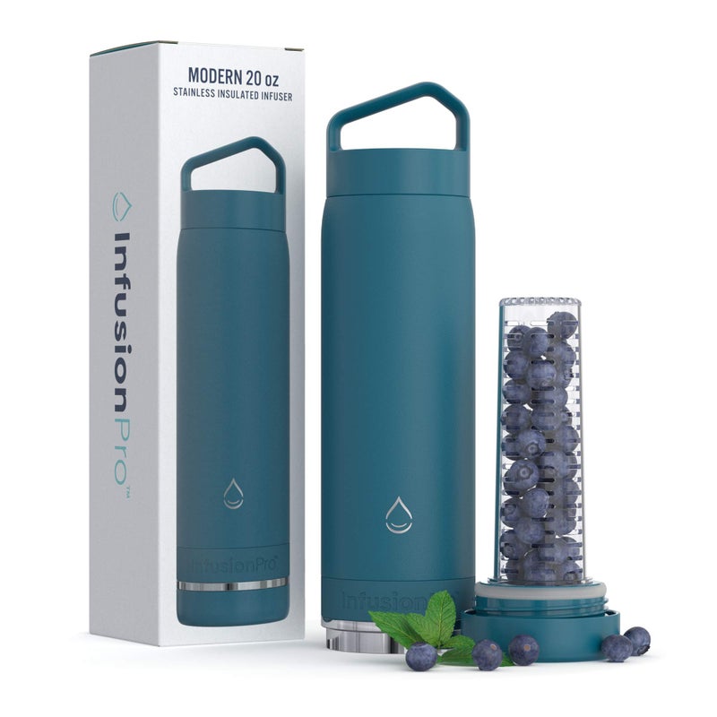 Infusion Pro Fruit Infuser Water Bottle - Vacuum Insulated (20 oz) Stainless Steel : Fruit Infusion Recipe eBook : Bottom Loading for More Flavor : Easy Cleaning : Great Gift - Image 1